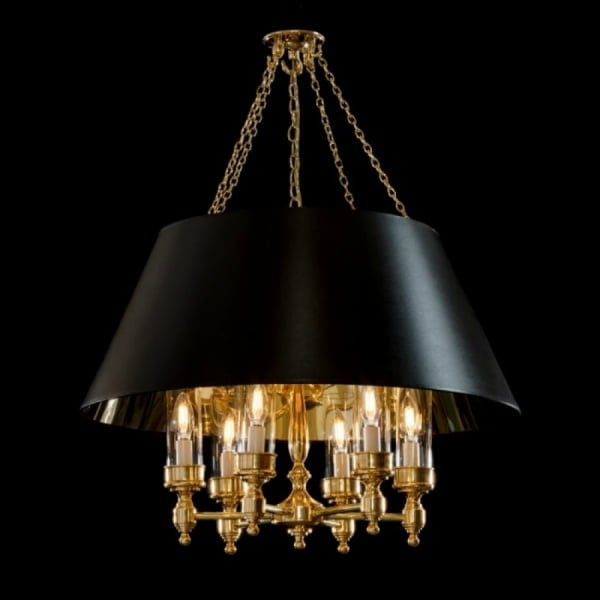 Black tole shade chandelier