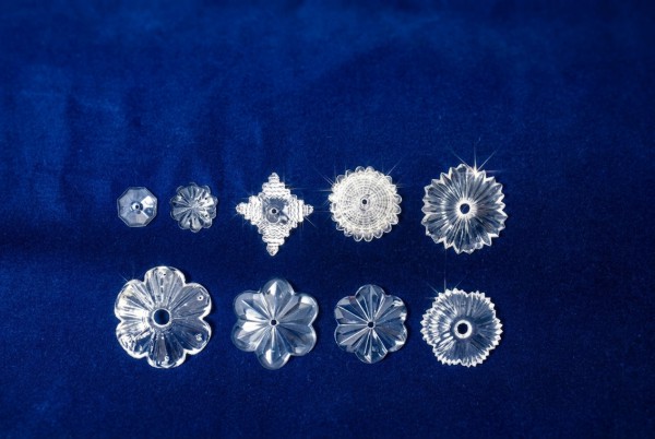 Cut Glass Rosettes (Faceted Flower & Star Medallions)