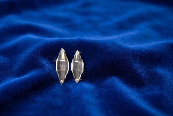Shaped Coffin Drops or Notched Double-Ended Prisms