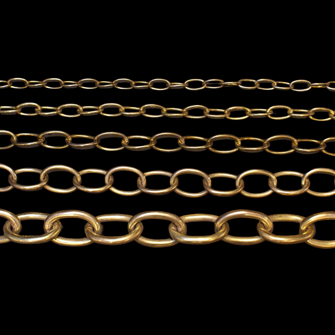 1 Gauge (5/16in.) Thick Steel Chain - Antique Brass Finish