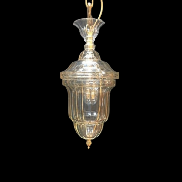French flute cut glass pendant