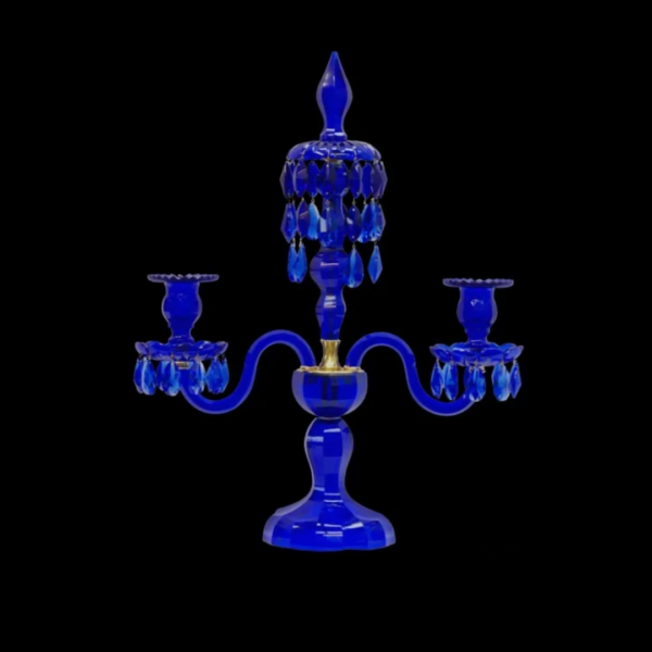 blue candelabra
