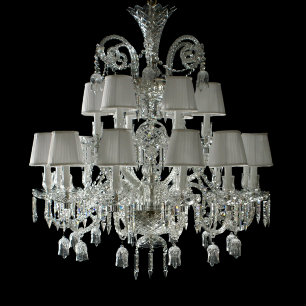 glass chandelier with shades