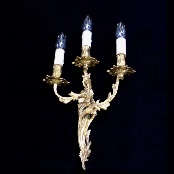 3 branch Louis XV Style Reproduction Wall Light