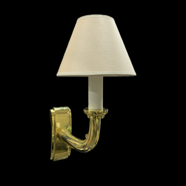 brass wall light with shade