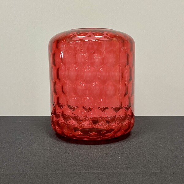 Red Glass Honeycomb Patterned Tubular Shade