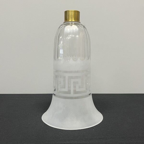 Mosaic Style Semi Frosted and Cut Glass Storm Shades