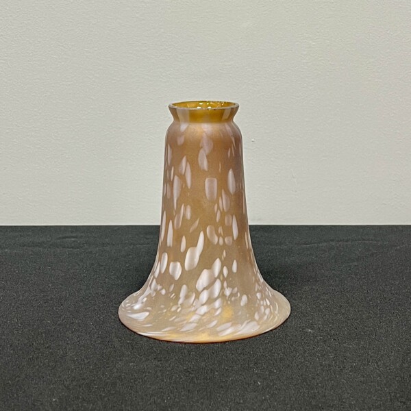 Brown and White Speckled Glass Trumpet Shade