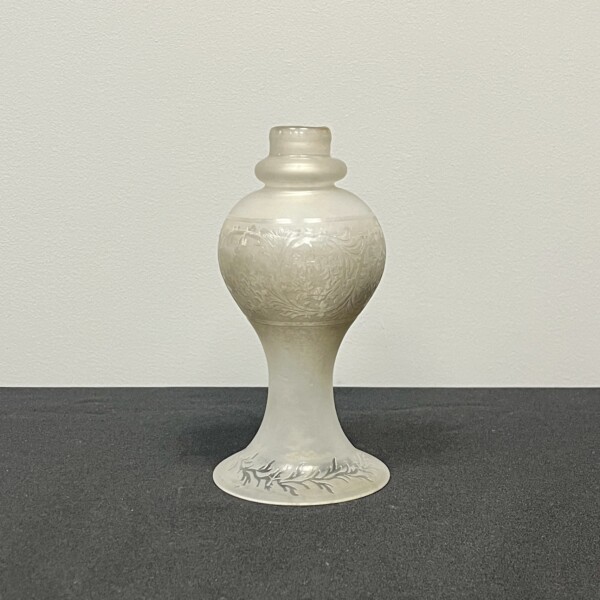 Ornate Etched Frosted Trumpet Shade