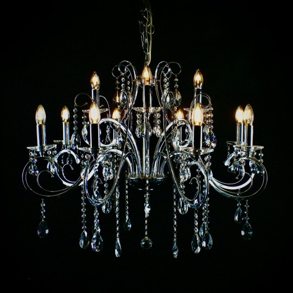 12 Light Chrome Chandelier