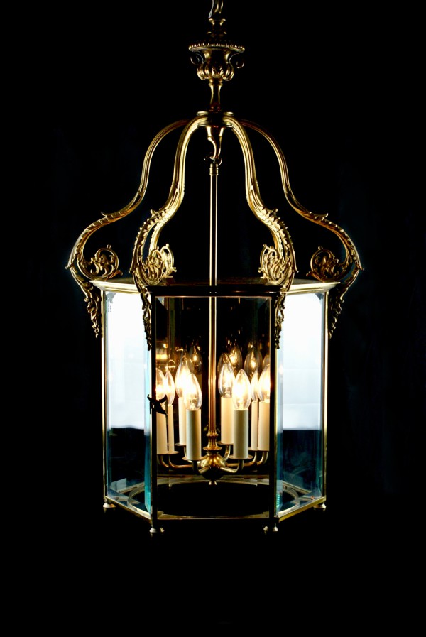 Ornate Hexagonal Brass Lantern