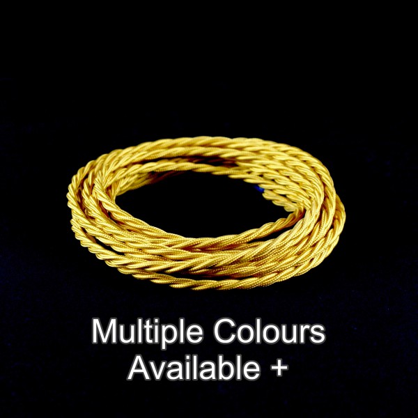 3 core textile braided flex wire cable