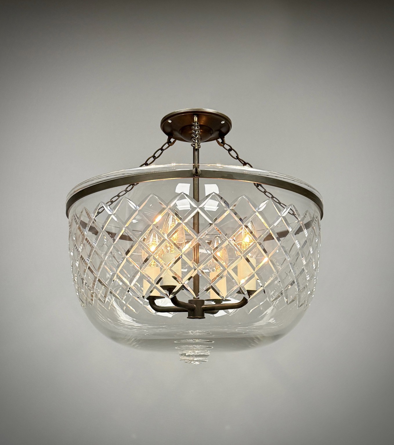 Hand cut bowl pendant