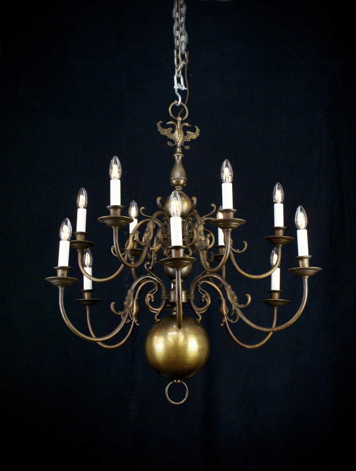 Flemish Style 12 Light Chandelier