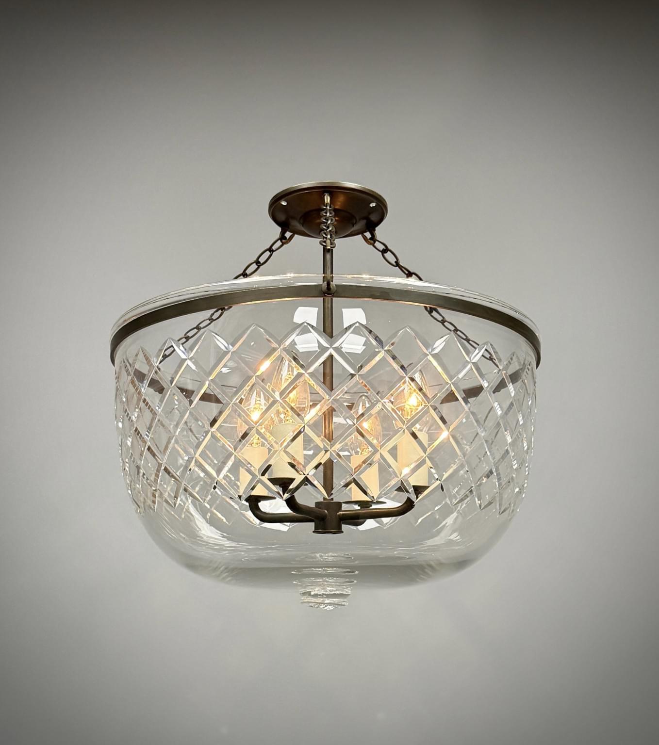 Hand cut bowl pendant